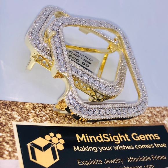 Real diamond Apple Watch bezel for series 8 Genuine diamonds NOT CZ 45mm, 41mm - Picture 11 of 15